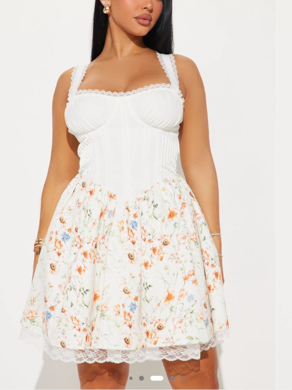 Fashion Nova White Floral Mini Dress